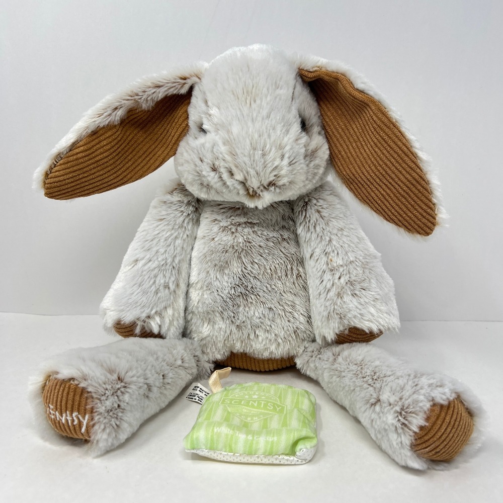 Scentsy Buddy Plush Bunny Rabbit Cream Tan Corduroy Ears Paws Soft Toy